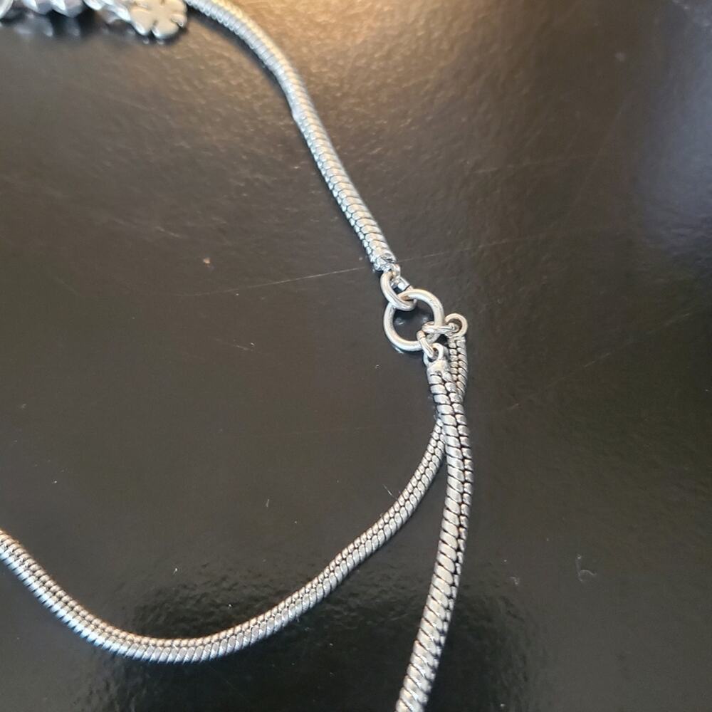 Lucky Brand Heart Shape double silver chain adjustable necklace Great condition - Picture 9 of 14